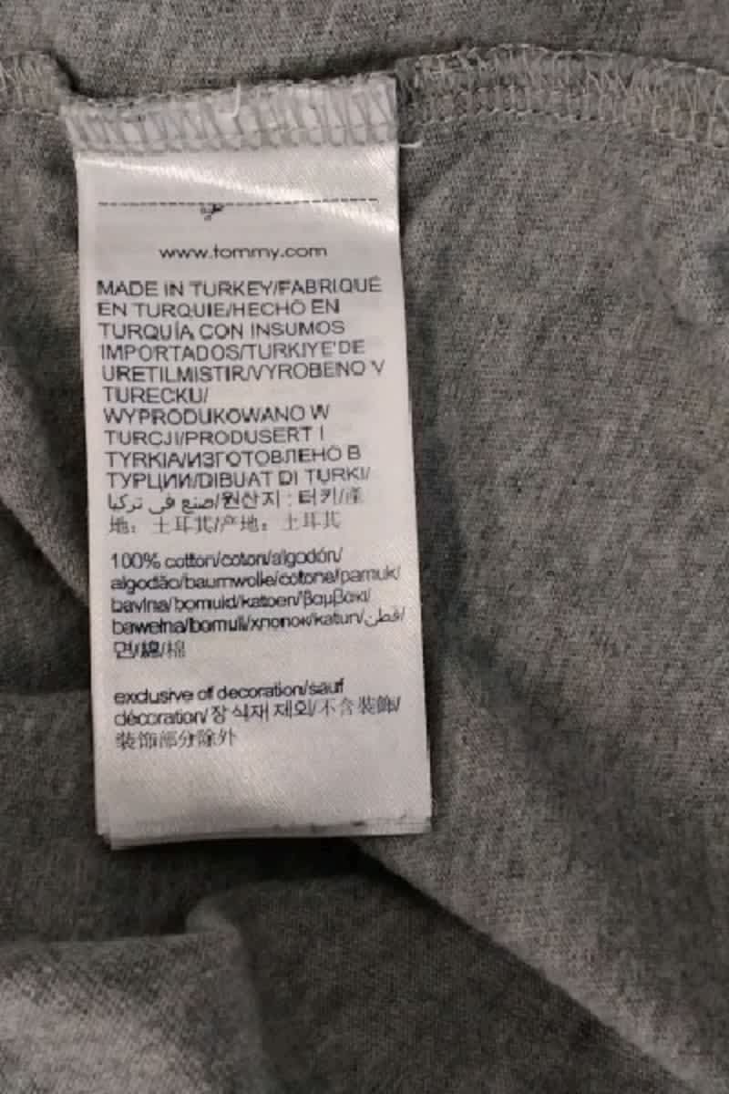 T-shirt Tommy Hilfiger Gris en Coton