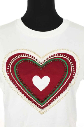 T-shirt Tresse Blanc en Coton