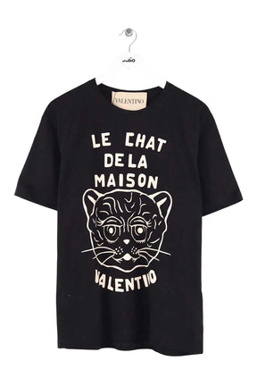 T-shirt Valentino Noir en Coton, taille M - Seconde Main