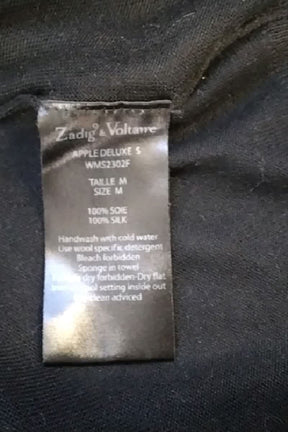 T-shirt Zadig & Voltaire Noir en Soie