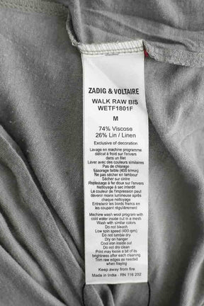 T-shirt Zadig & Voltaire Walk raw Kaki en Viscose
