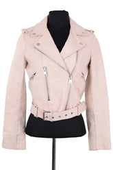 Veste Maje Rose en Cuir, taille S - Seconde Main