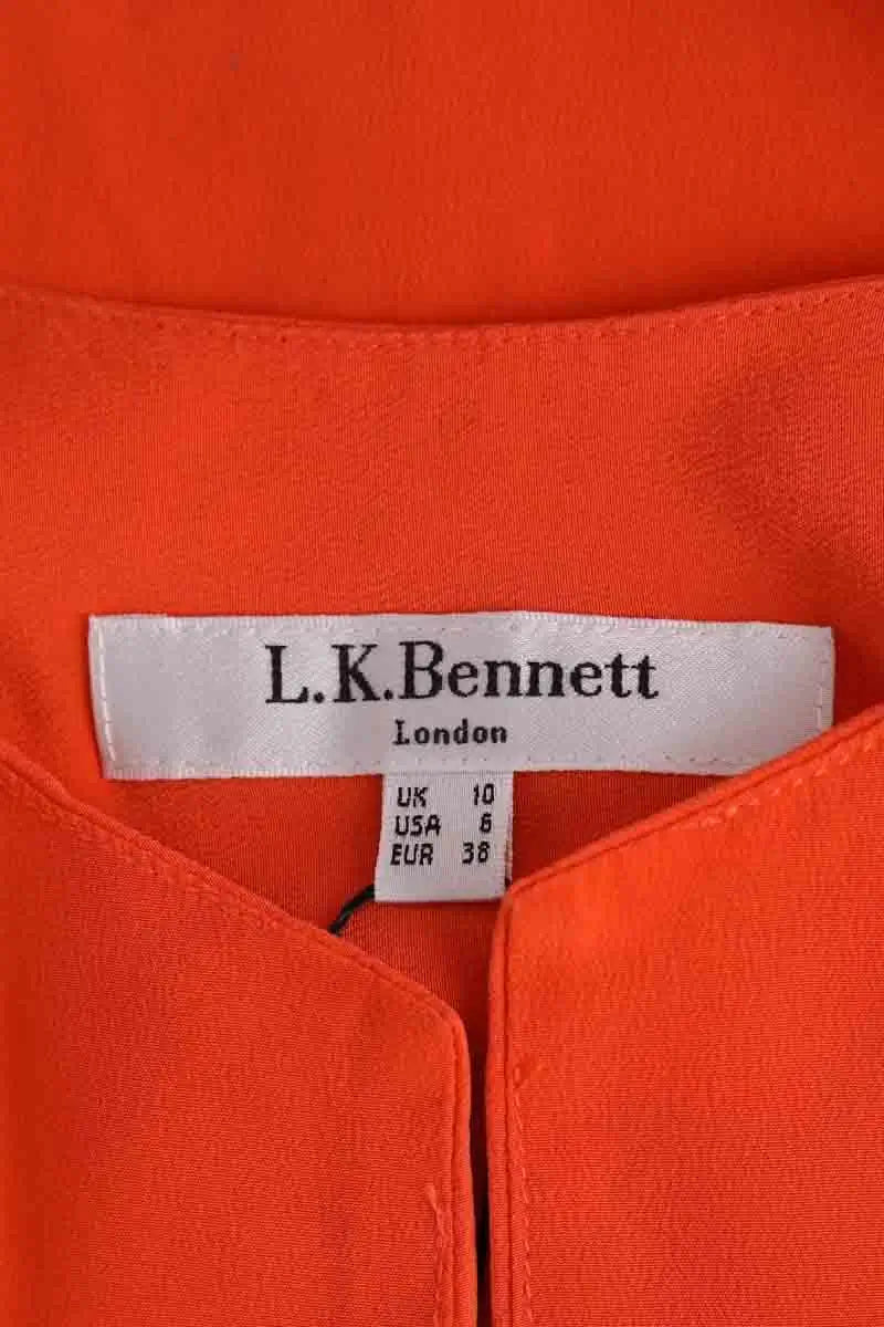 Top sans manche LK Bennett Orange en Soie