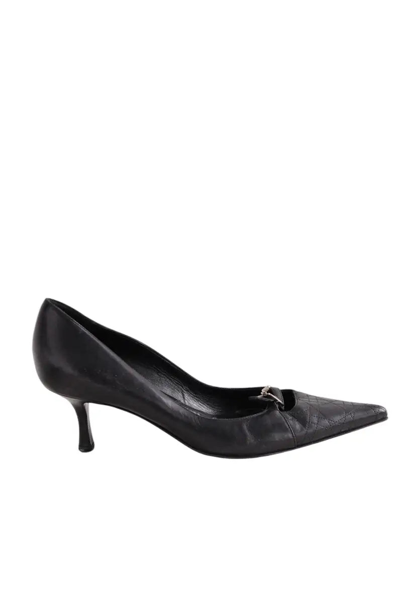 Talons Dior Noir en Cuir, taille 36 - Seconde Main