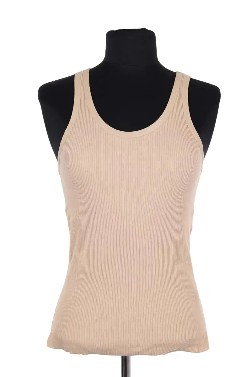 Top sans manche Sandro Beige en Viscose, taille S - Seconde Main