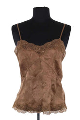 Top sans manche Vanessa Bruno Marron en Synthétique, taille S - Seconde Main