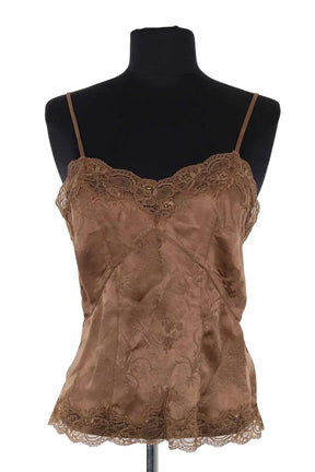 Top sans manche Vanessa Bruno Marron en Synthétique, taille S - Seconde Main