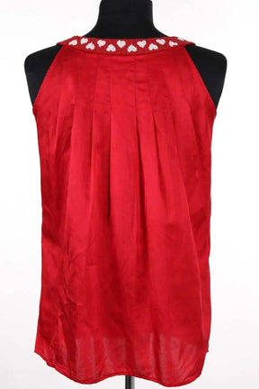 Top sans manche Moschino Rouge en Soie