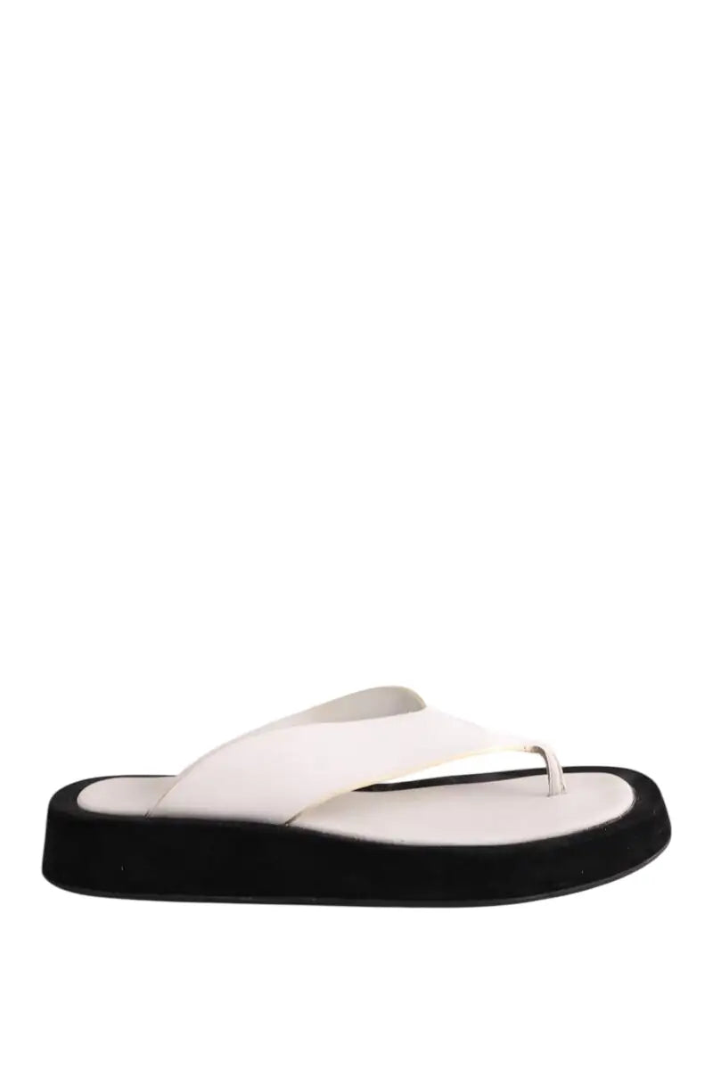 Sandales The Row Blanc en Cuir, taille 40 - Seconde Main