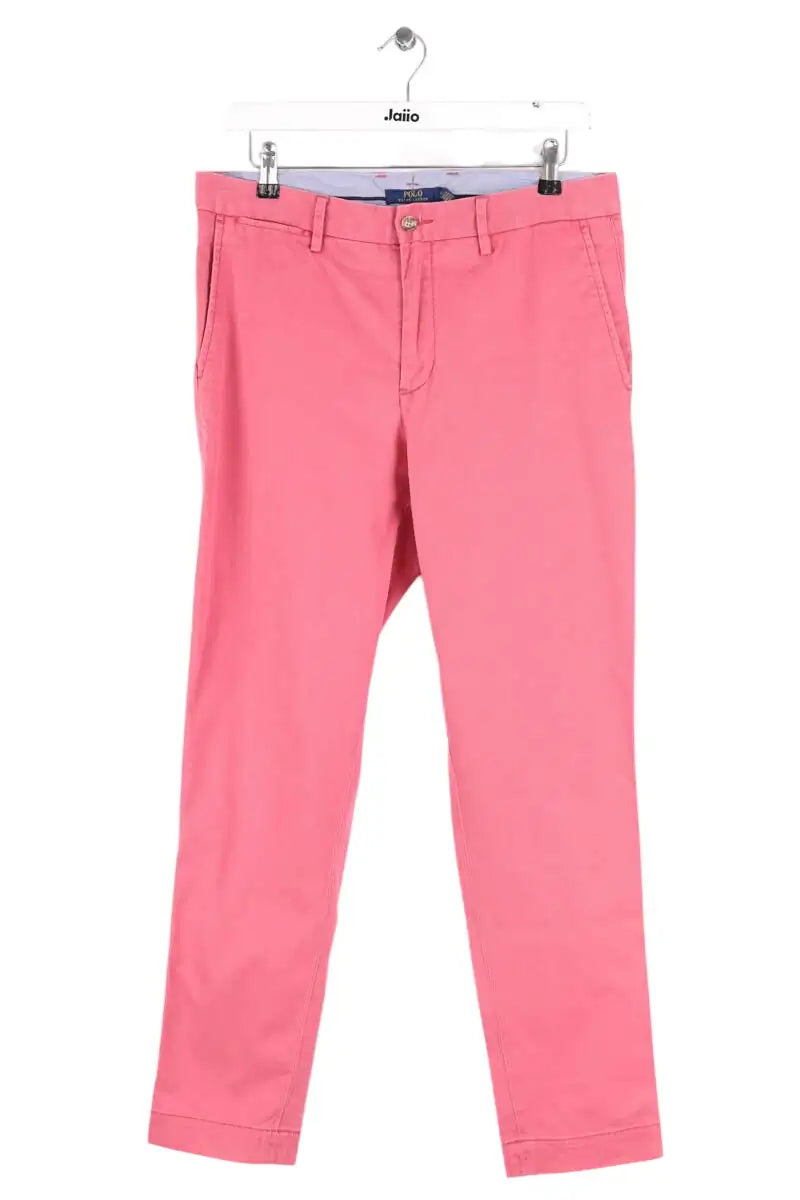 Pantalon droit Ralph Lauren Rose en Coton, taille M - Seconde Main