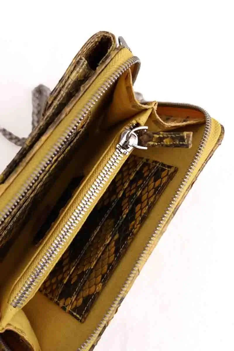 Portefeuille Sista Jaune en Cuirs exotiques