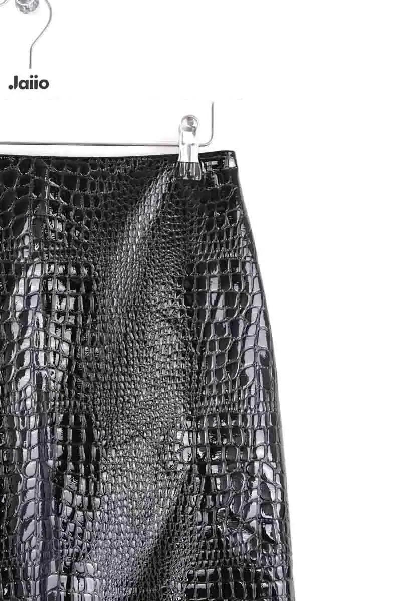 Jupe L'agence Gerard croc mini skirt Noir en Synthétique
