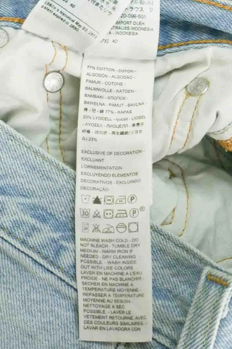 Jean droit Levi's 501 Bleu en Coton
