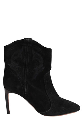 Boots western Ba&Sh Noir en Daim, taille 38 - Seconde Main