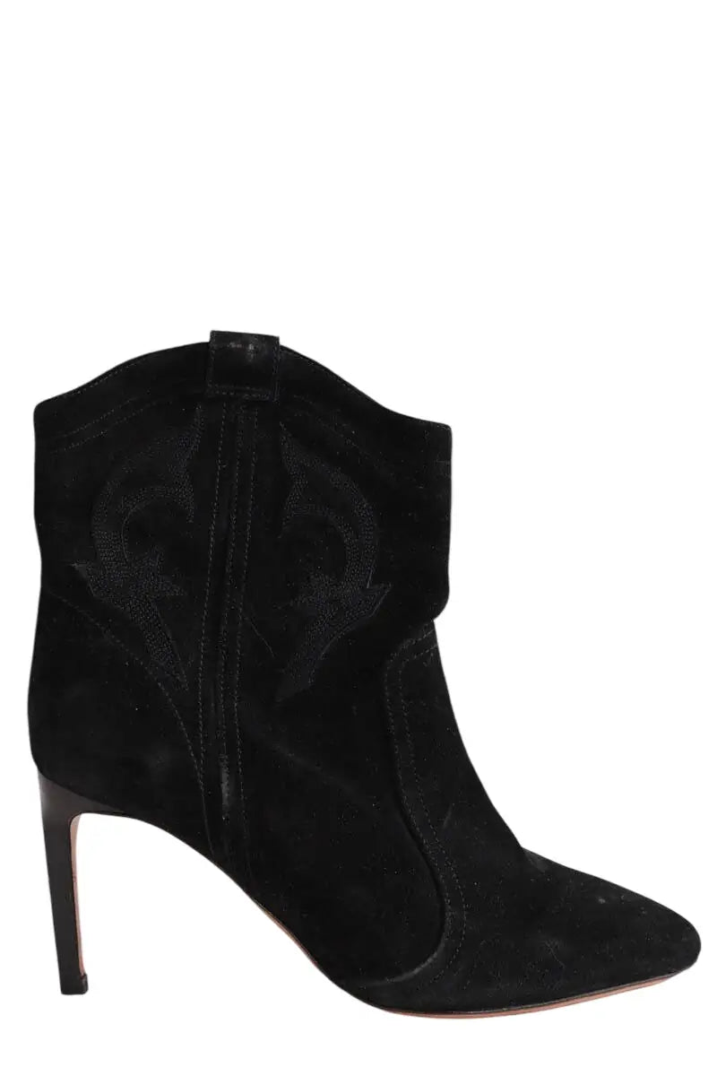 Boots western Ba&Sh Noir en Daim, taille 38 - Seconde Main