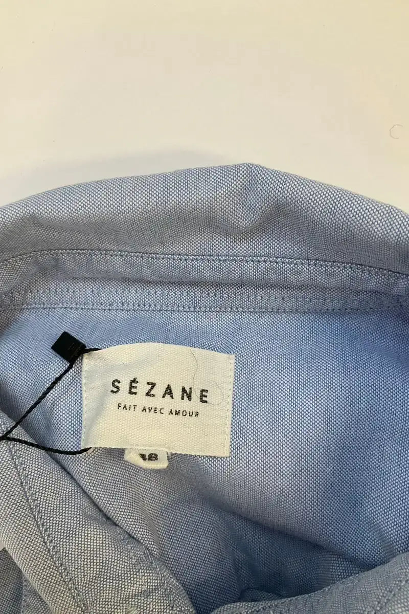 Chemise Sézane Bleu en Coton