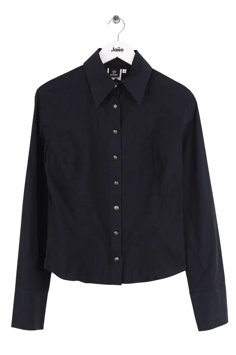 Chemise Versace Marine en Coton, taille L - Seconde Main
