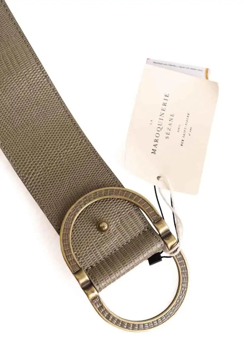 Ceinture en cuir Sézane Kaki en Cuir
