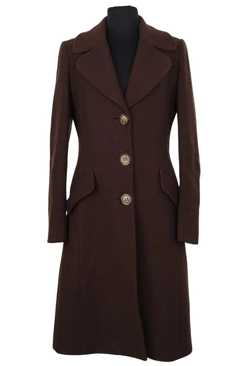 Manteau Dolce & Gabbana Marron en Laine, taille L - Seconde Main