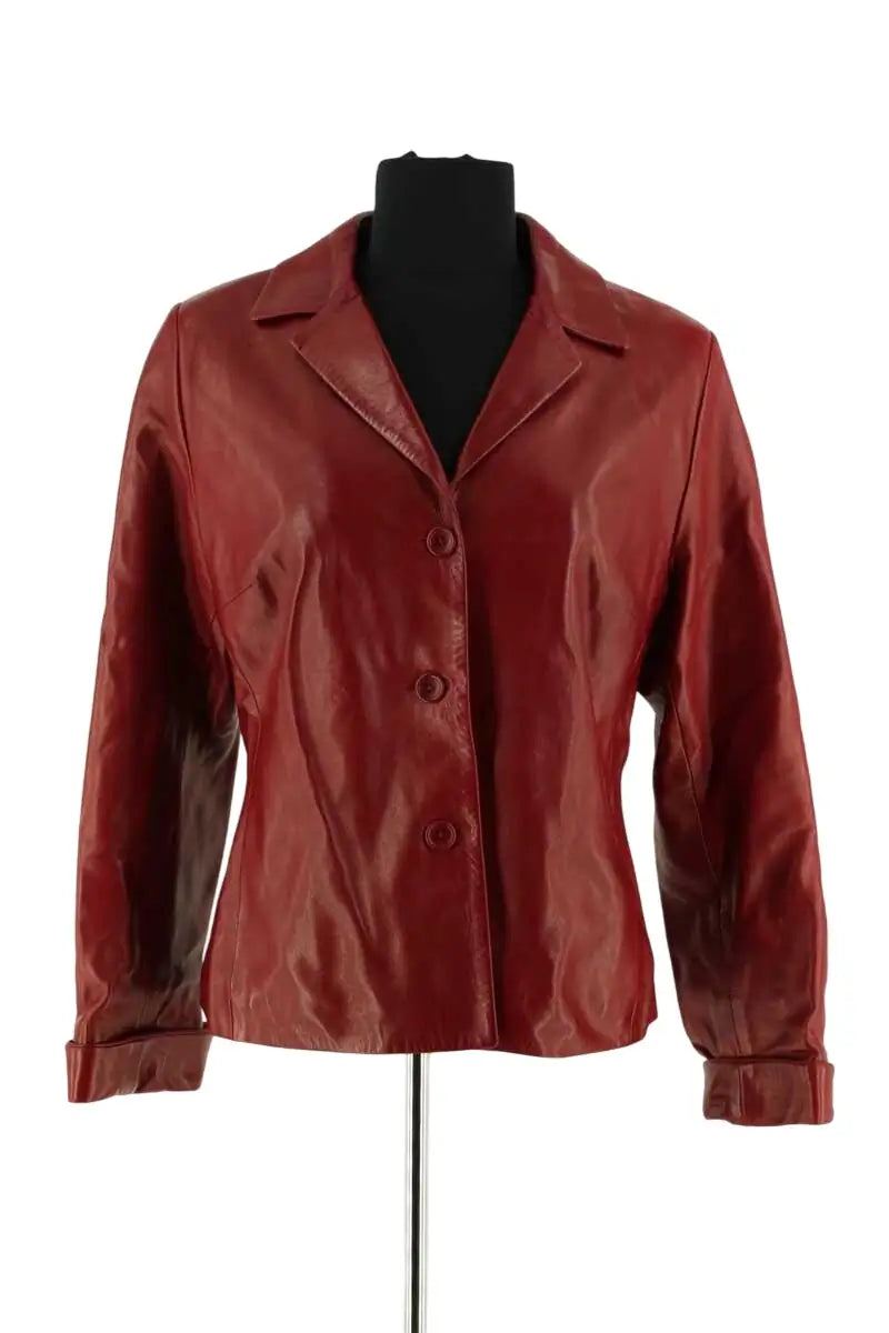 Veste Gerard Darel Rouge en Cuir, taille XXL - Seconde Main