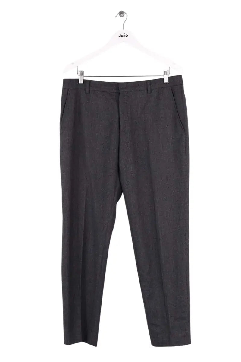 Pantalon droit Ami Anthracite en Laine, taille M - Seconde Main