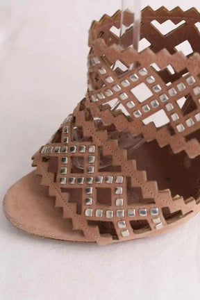 Talons Alaïa Beige en Daim