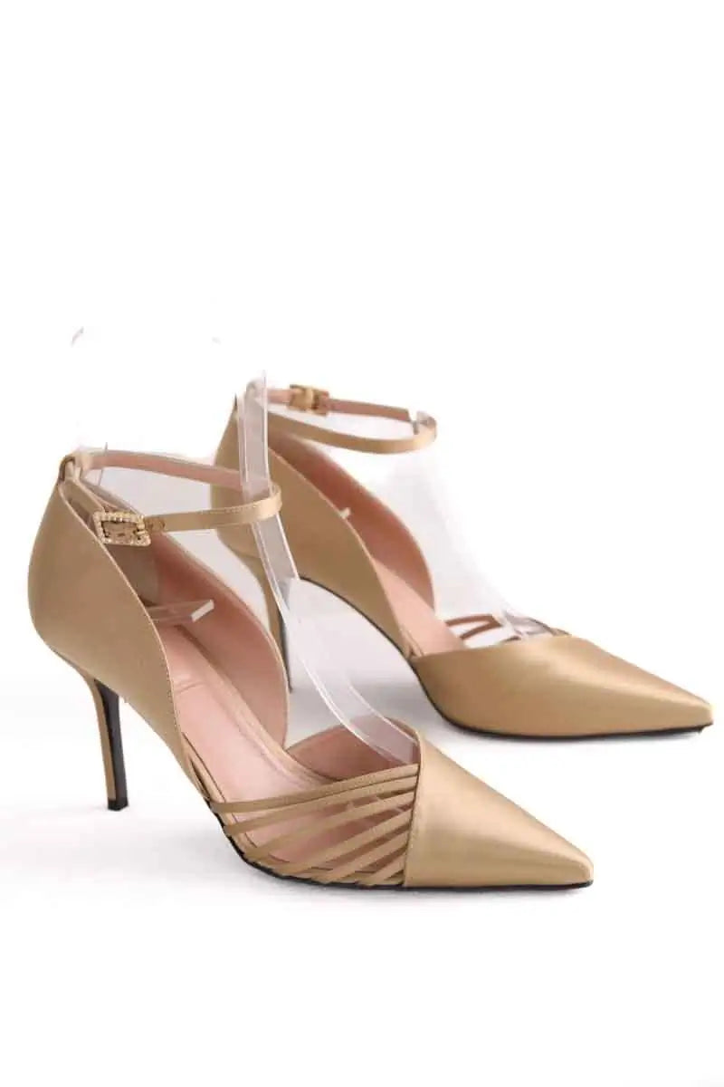 Talons Alberta Ferretti Doré en Cuir