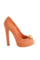 Talons Alexander McQueen Orange en Daim, taille 35 - Seconde Main
