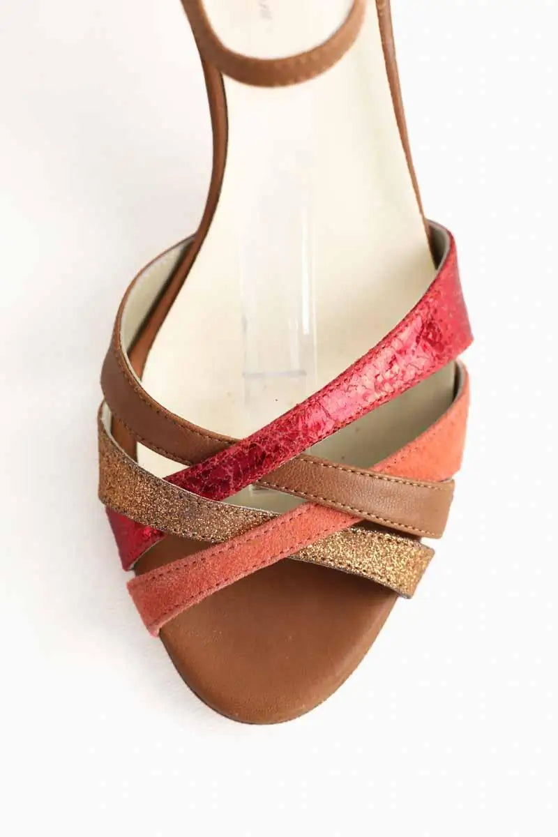 Talons Anniel Rose en Cuir