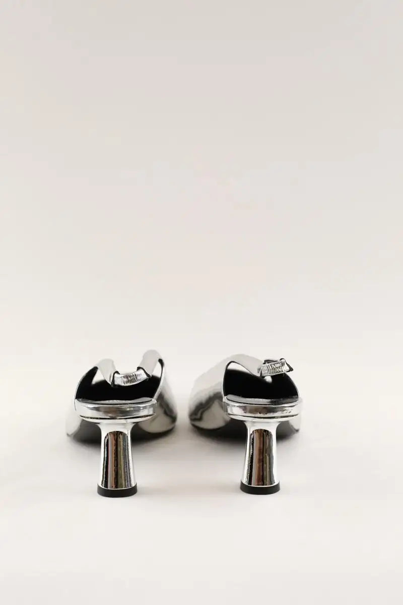 Talons Anny Nord Point blank slingback disco ball Argent en Cuir