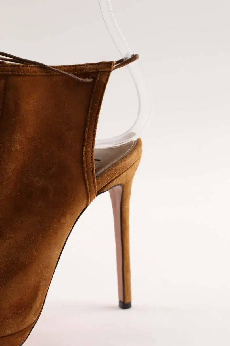Talons Aquazzura Camel en Daim