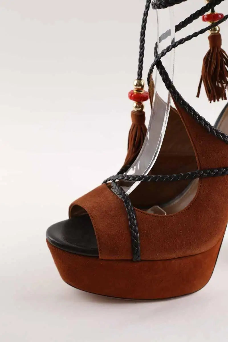 Talons Aquazzura Marron en Daim