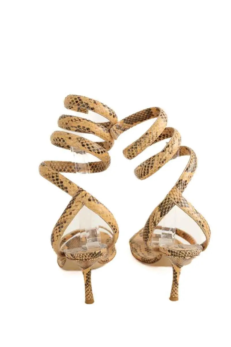Talons Bottega Veneta Spiral Beige en Cuir