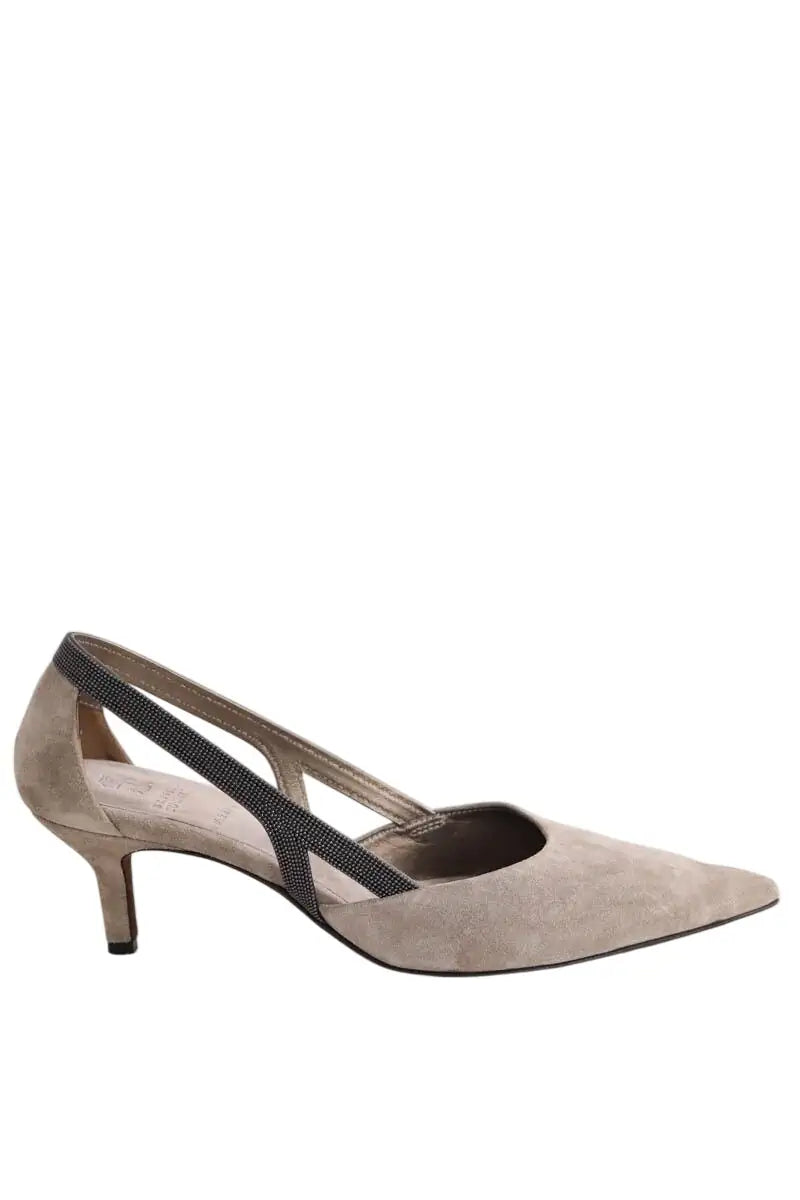 Talons Brunello Cucinelli Gris en Daim, taille 39 - Seconde Main