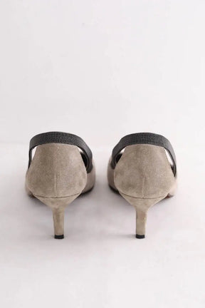 Talons Brunello Cucinelli Gris en Daim