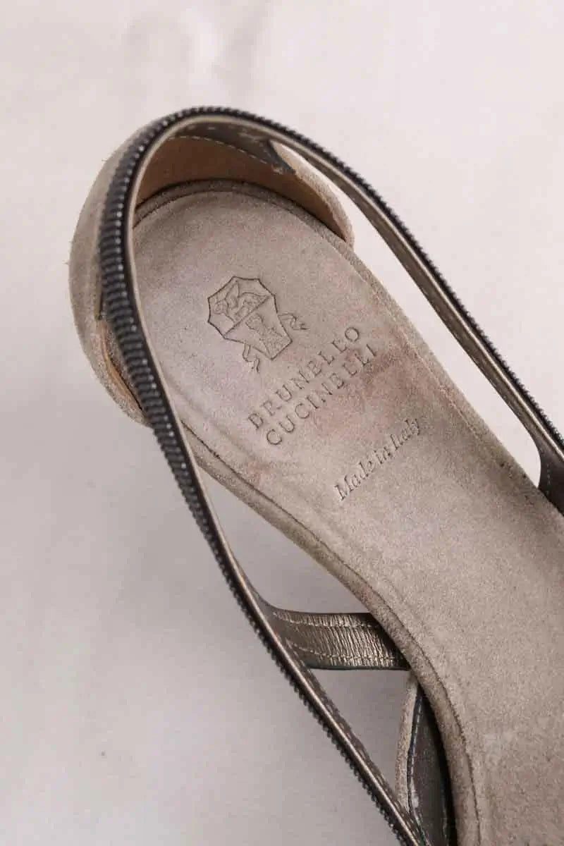 Talons Brunello Cucinelli Gris en Daim
