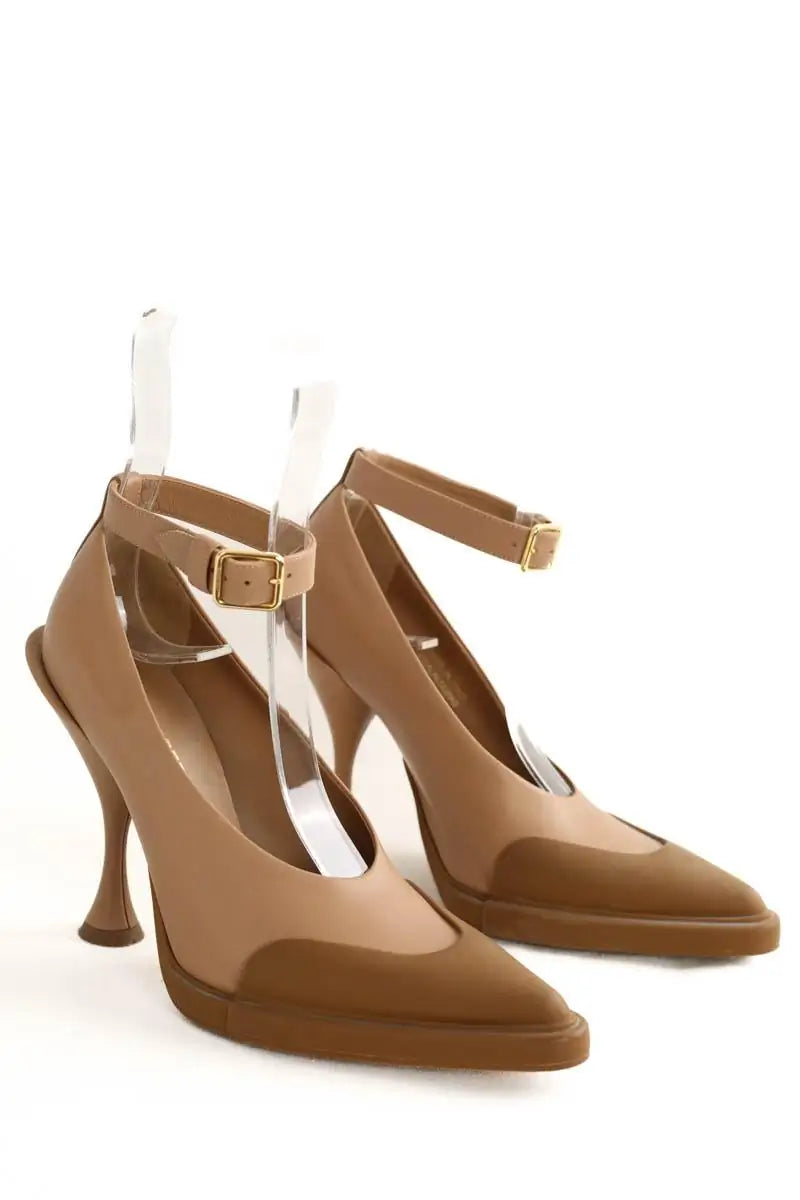 Talons Burberry Marron en Caoutchouc