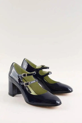 Talons Carel Babies Slingback  Marine en Cuir verni