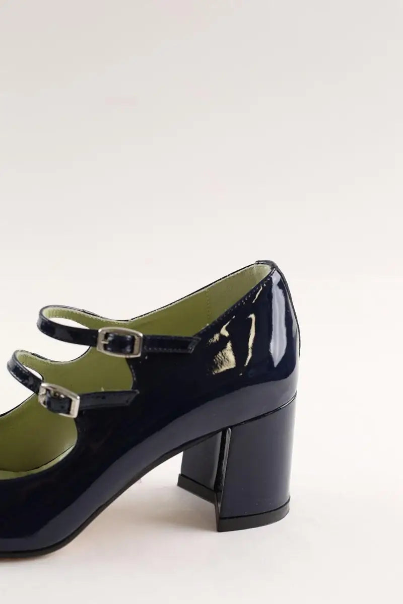 Talons Carel Babies Slingback  Marine en Cuir verni