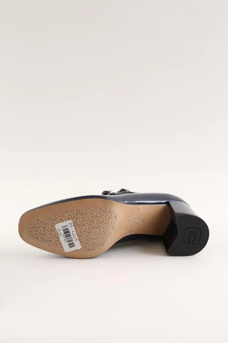 Talons Carel Babies Slingback  Marine en Cuir verni