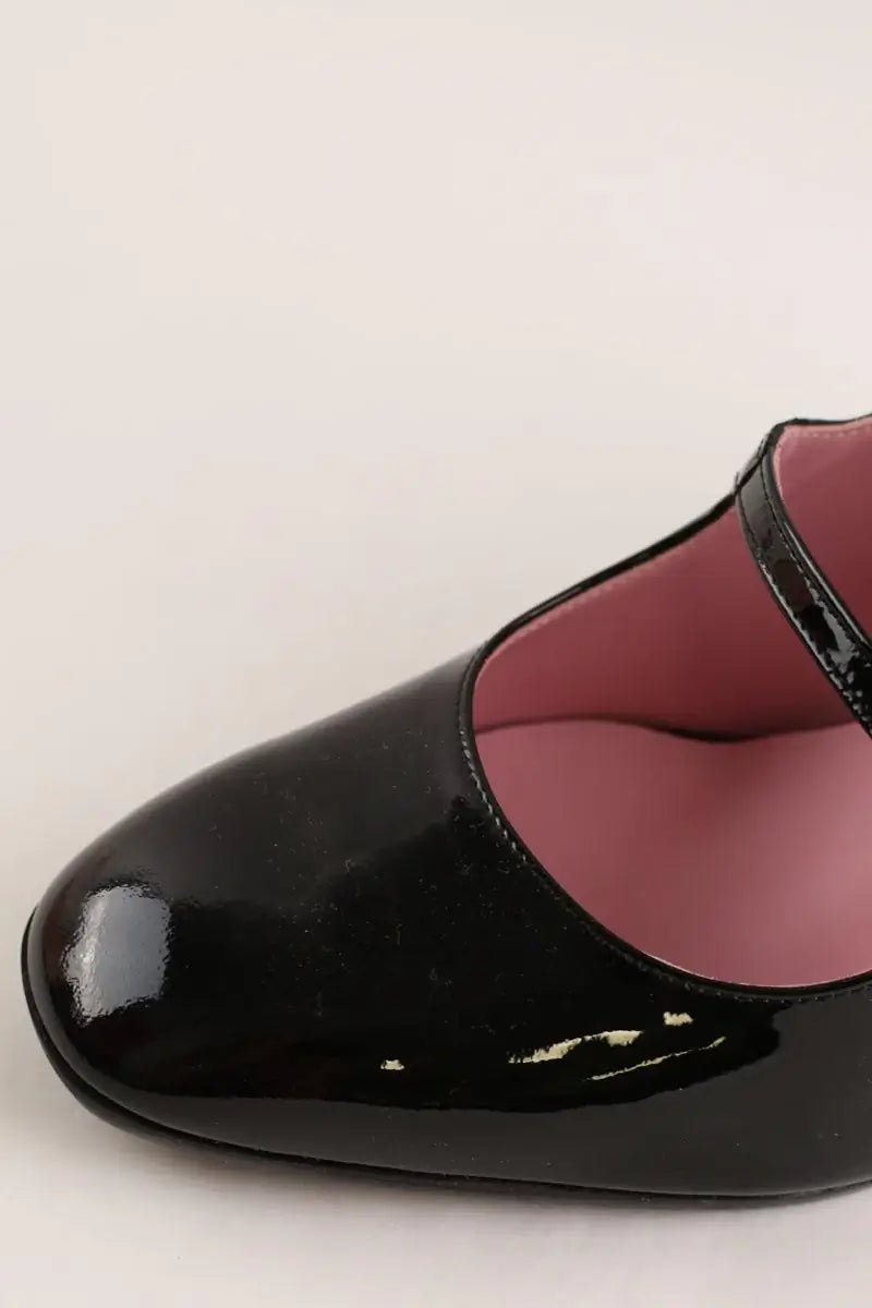 Talons Carel Keel Noir en Cuir verni
