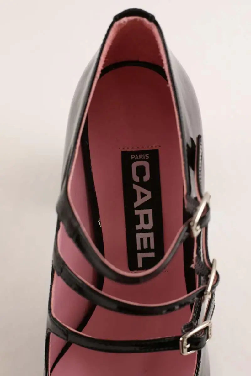 Talons Carel Keel Noir en Cuir verni