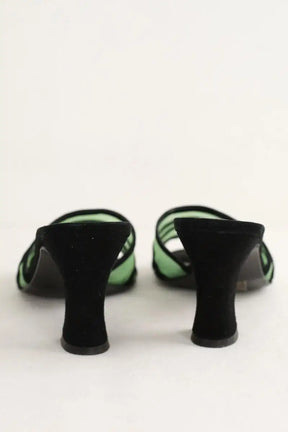 Talons Carel Vert en Tissu