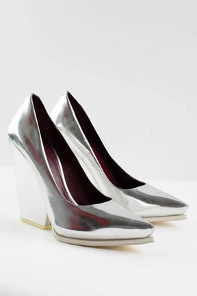 Talons Celine Argent en Cuir verni