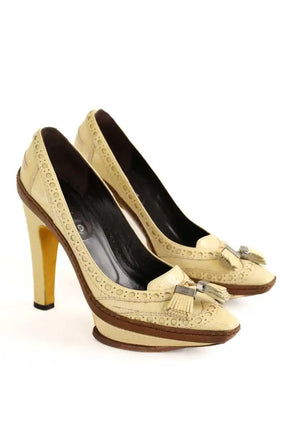 Talons Celine Beige en Cuir