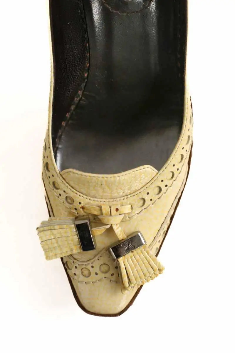 Talons Celine Beige en Cuir
