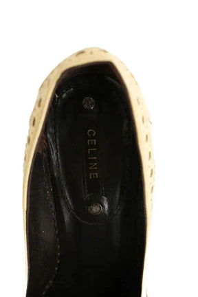 Talons Celine Beige en Cuir