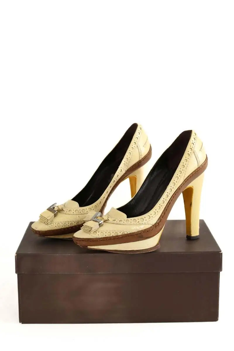 Talons Celine Beige en Cuir