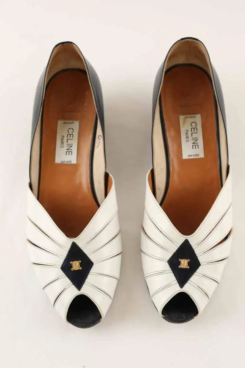 Talons Celine Blanc en Cuir