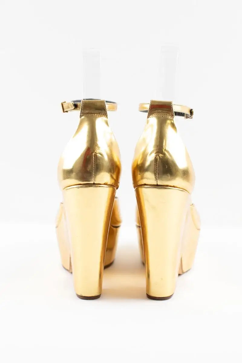 Talons Celine Doré en Cuir